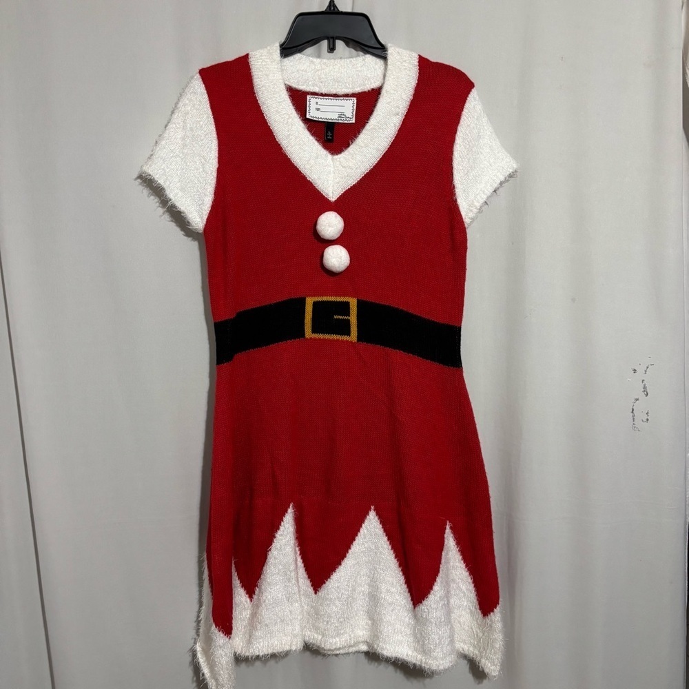 Allison Brittney Christmas Red and White Youth Dress size L